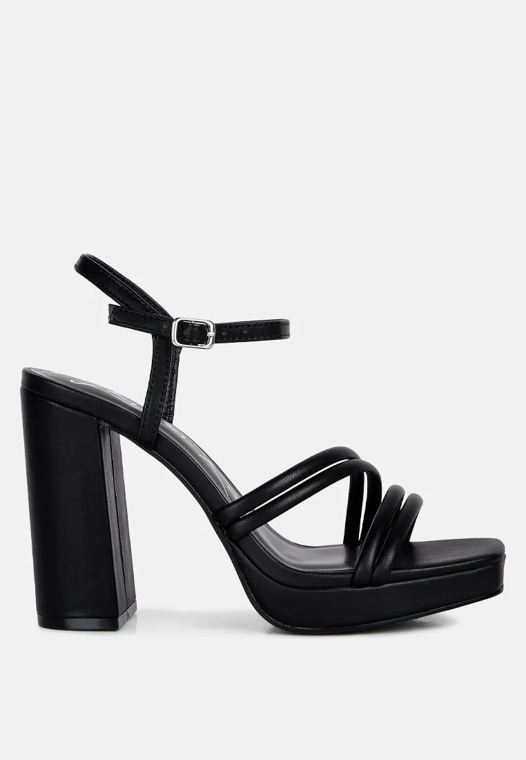 Whiskers High Heel Platform Strappy Sandals