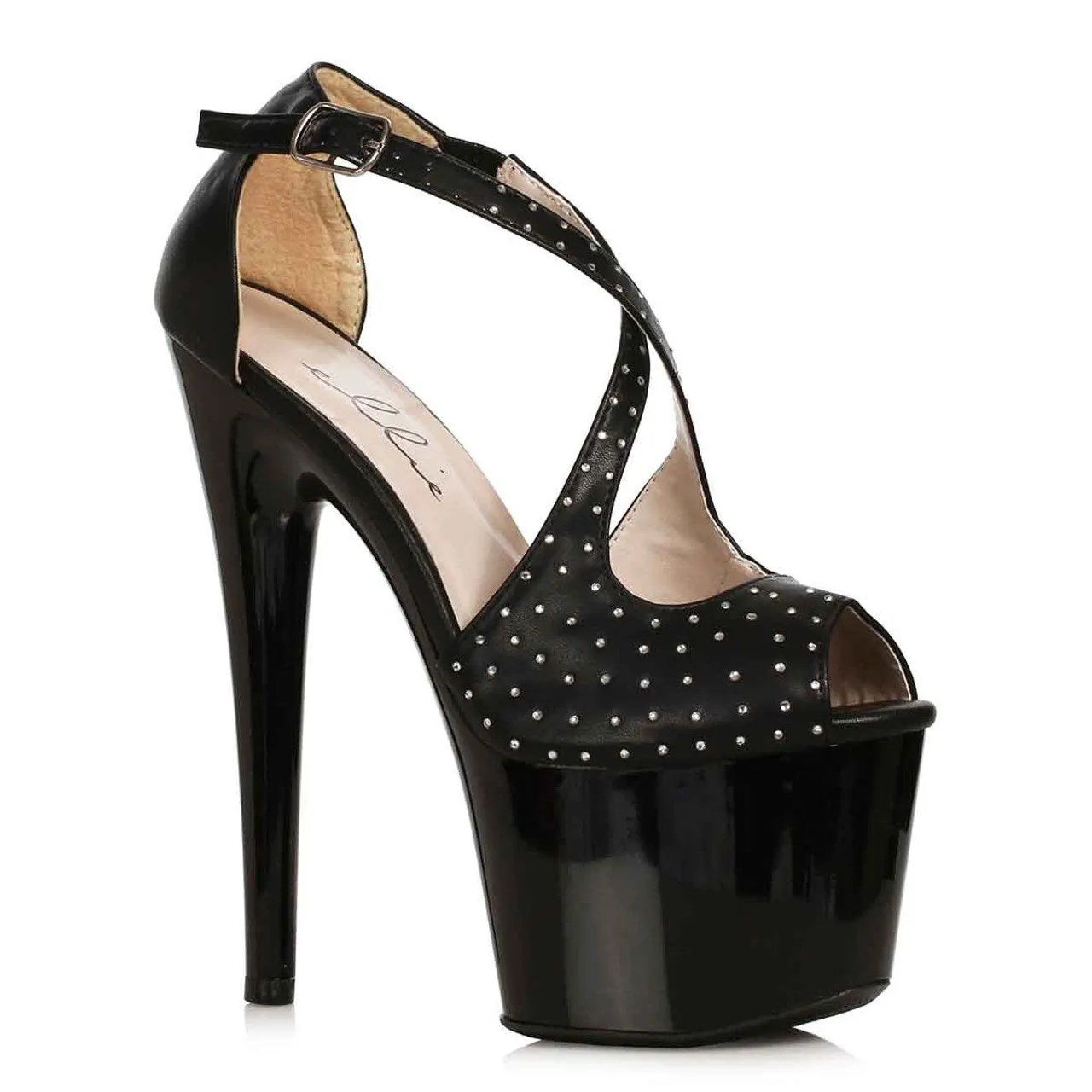 Wicked-709 Rhinestone Peep Toe Platform Sandals