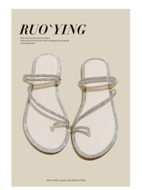 Women's Soft-Soled Rhinestone Sandals